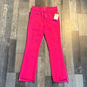 MOTHER Insider Crop Step Fray Rasberry Sorbet